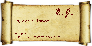 Majerik János névjegykártya