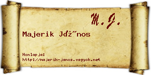 Majerik János névjegykártya